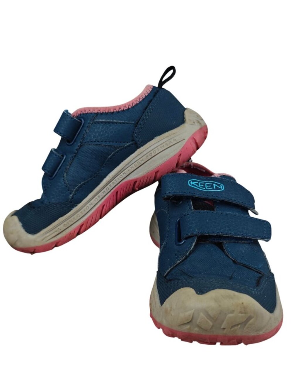 Keen Kids Sneakers Navy & Pink  Size 9 Velcro Closure Rubber Sole Pre-Owned Good